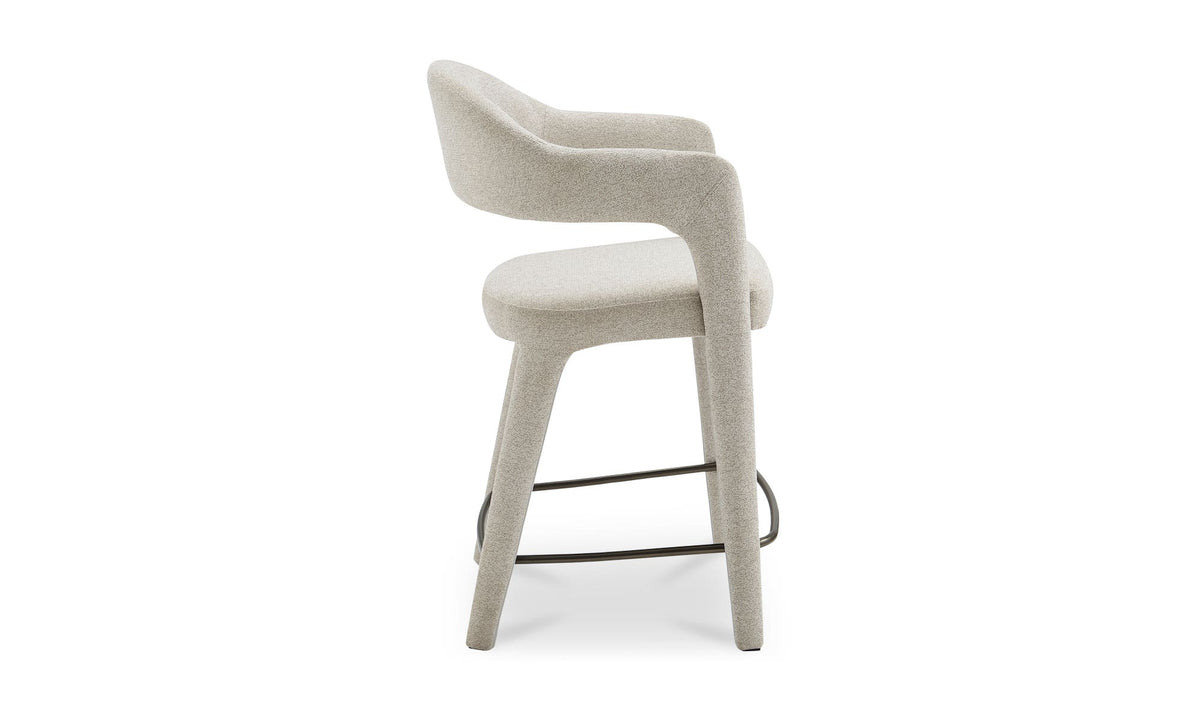 Massa Counter Stool in Beige, side profile