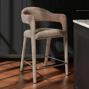 Massa Bar Stool in Camel, styled in a living room