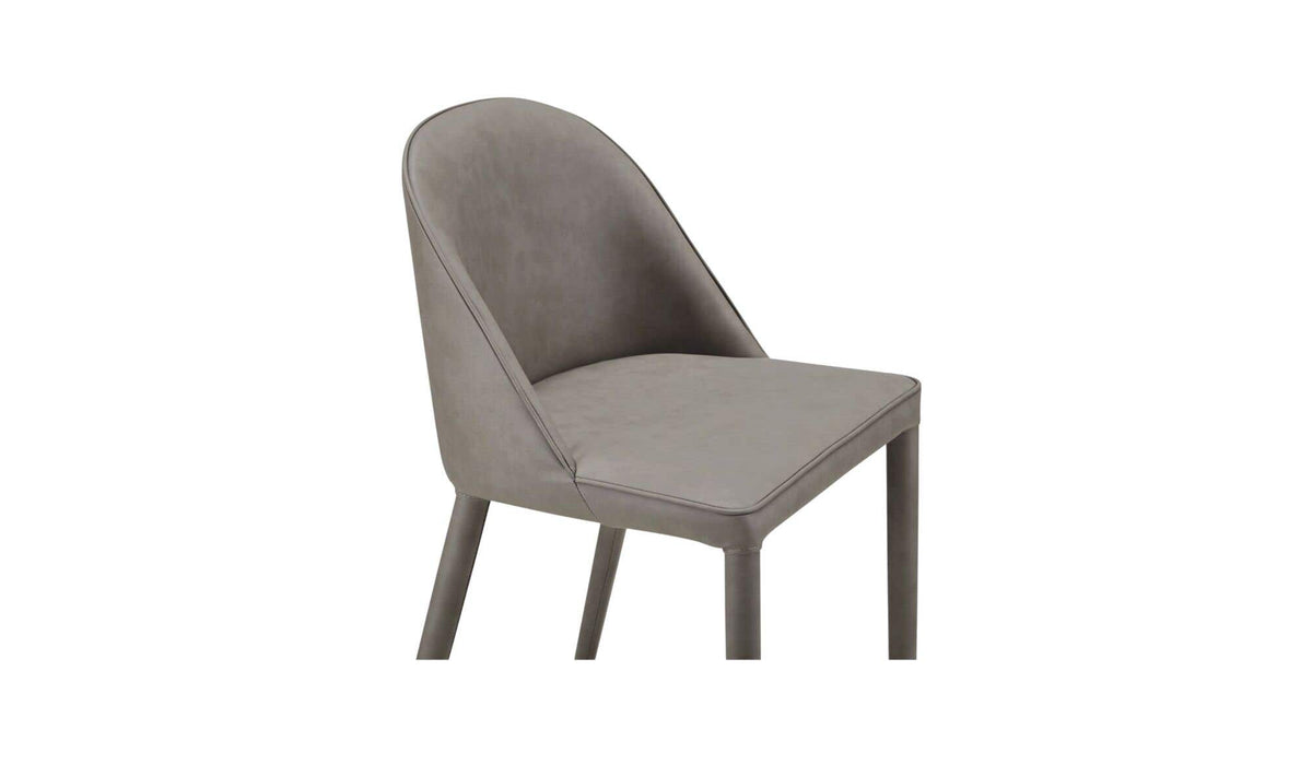 Bormio Counter Stool in Grey Vegan Leather, polyester detail, view 2