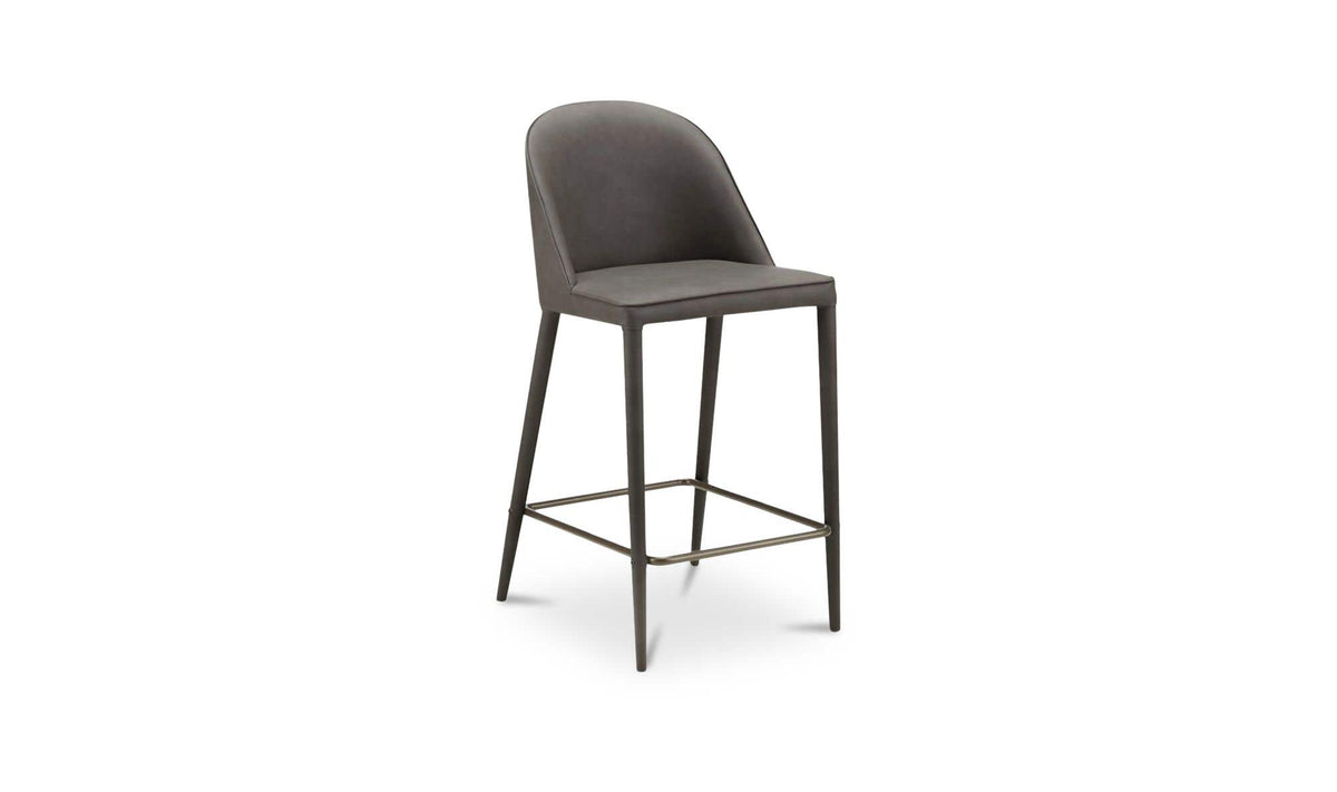 Bormio Counter Stool in Grey Vegan Leather, polyester detail