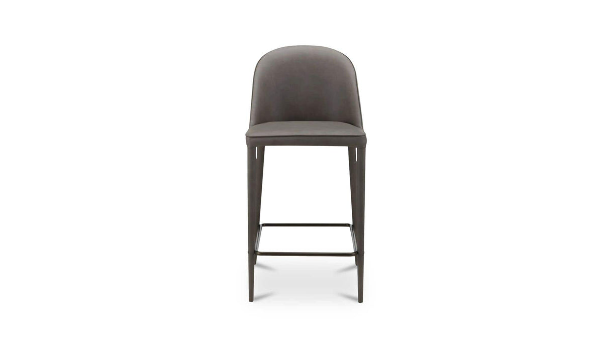 Bormio Counter Stool in Grey Vegan Leather, polyester, 18½" × 21"