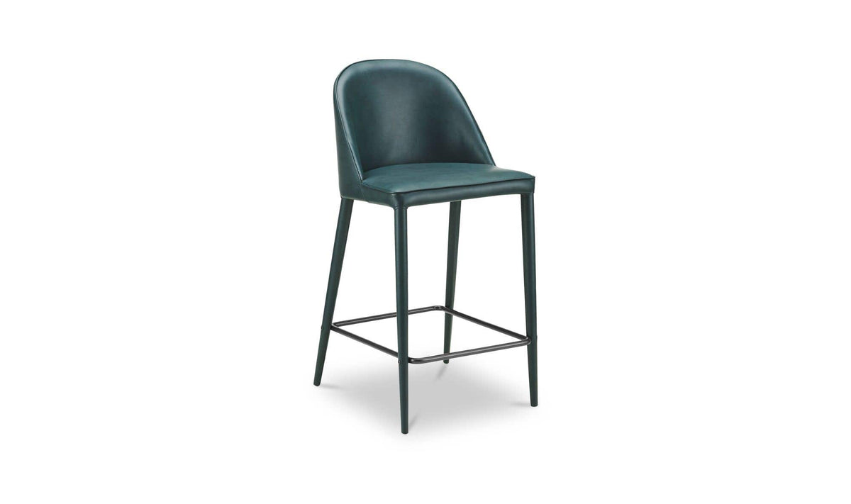 Bormio Counter Stool in Dark Teal Vegan Leather, polyester detail