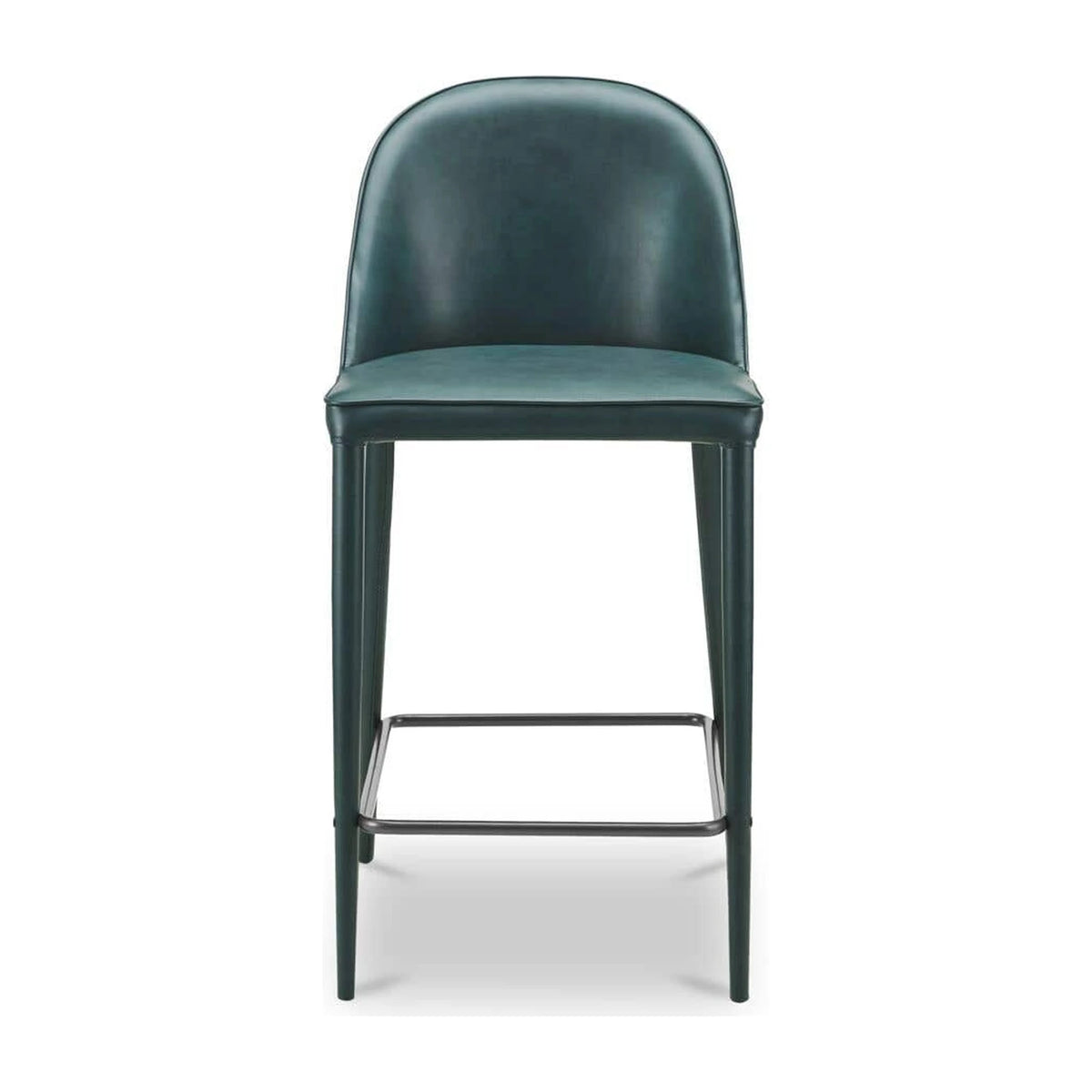 Bormio Counter Stool in Dark Teal Vegan Leather, polyester, 18½" × 21"