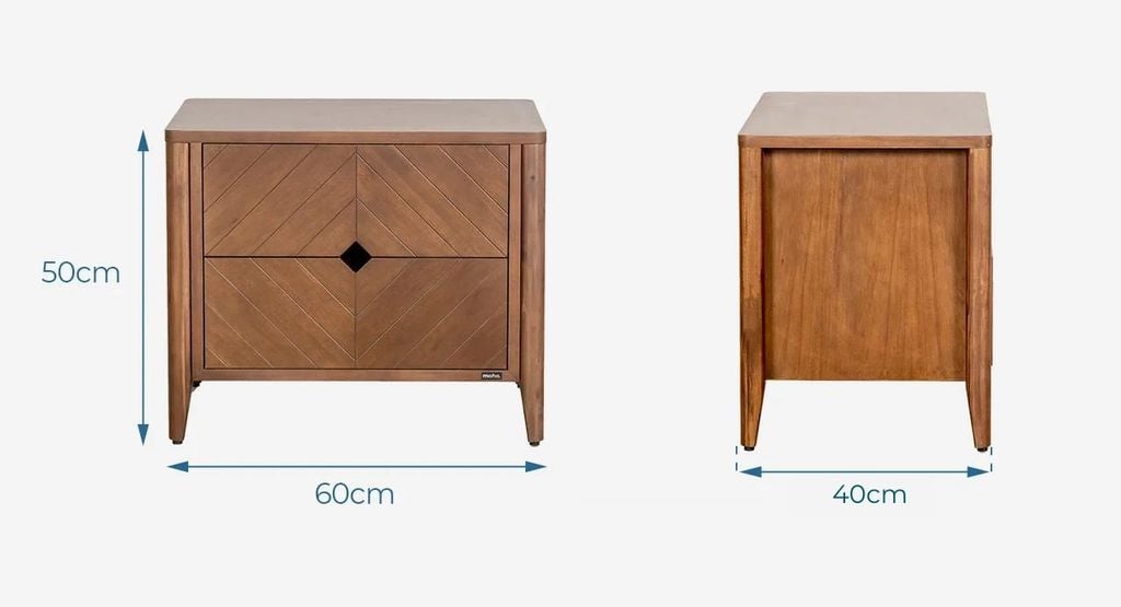 MOHO HOBRO 5-Piece Scandinavian Dark Brown Bedroom Furniture Set - Wood Veneer