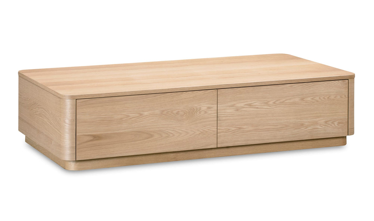 Ostuni Coffee Table in Natural Oak — three-quarter view