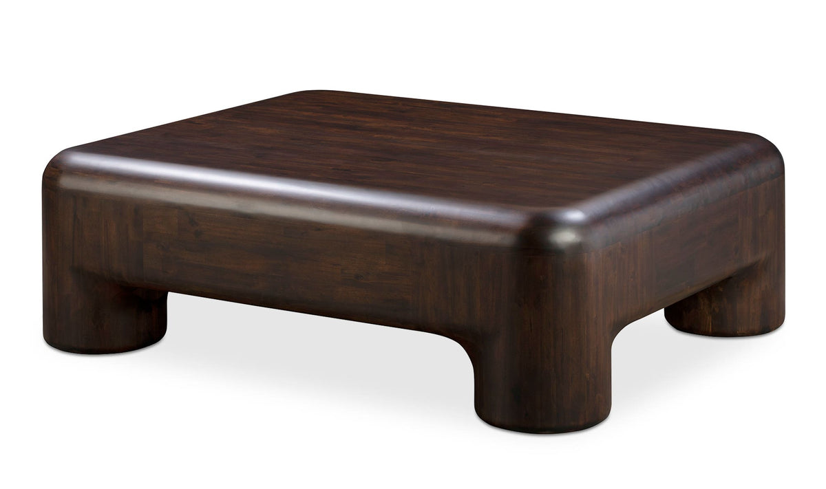 Redruth Coffee Table in Dark Brown — three-quarter view