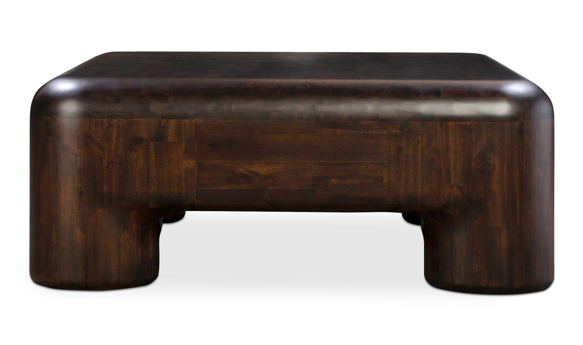 Redruth Coffee Table in Dark Brown — solid acacia detail