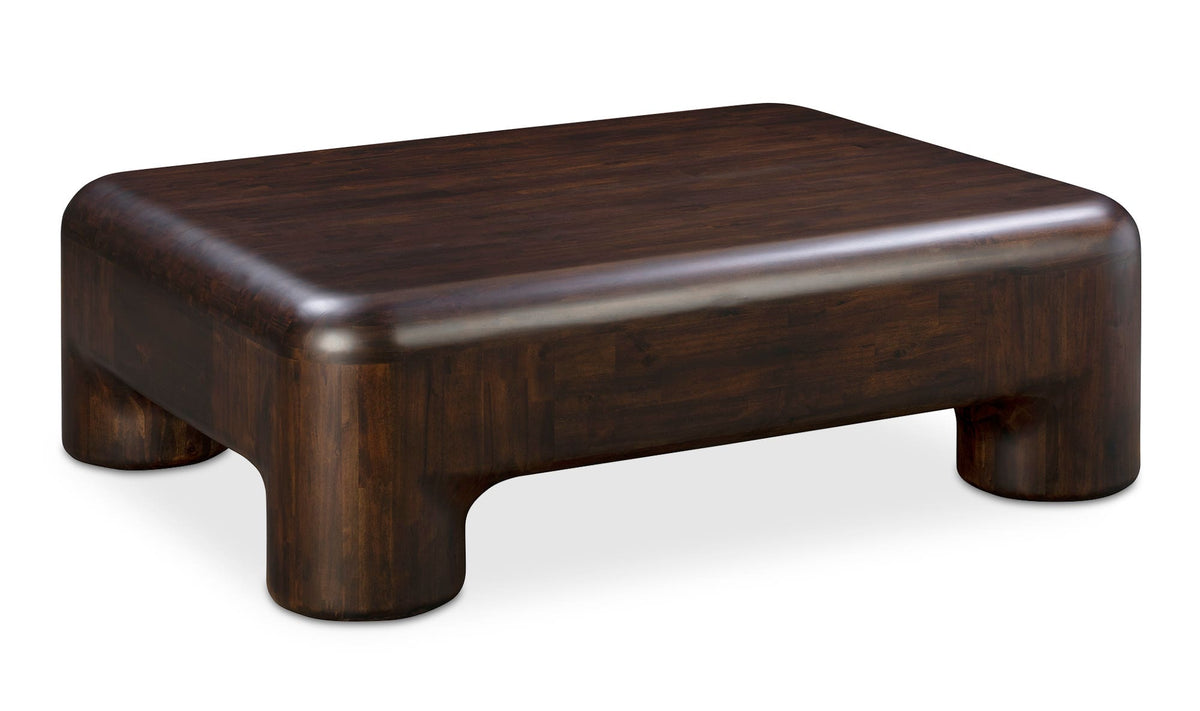 Redruth Coffee Table in Dark Brown — solid acacia detail