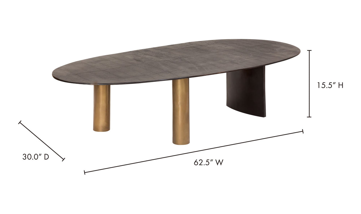 Nyborg Coffee Table in Black, dimensions diagram, 62½" × 30"